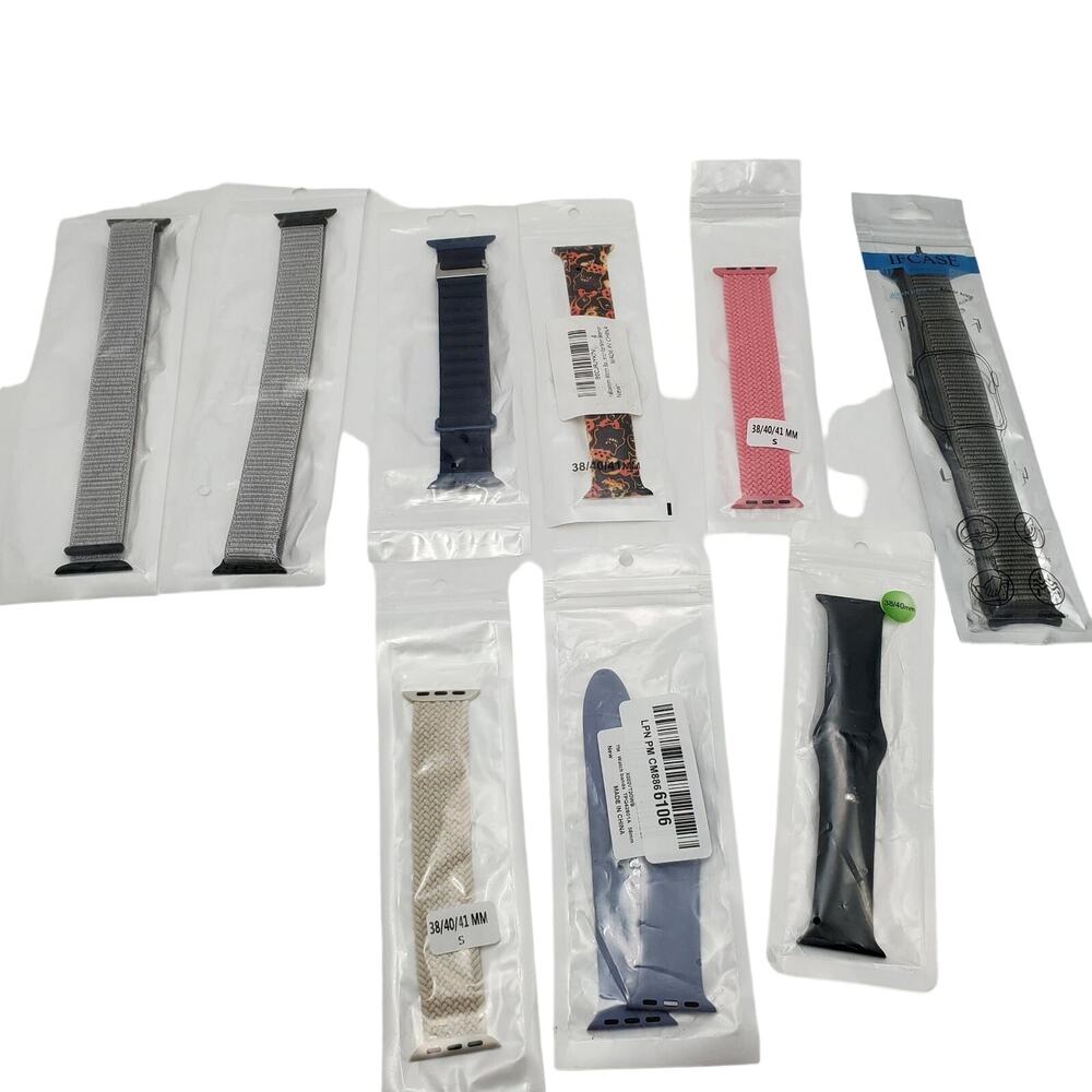 Lot of 9 Sport Watch Bands 38/40/41 mm Variety Mixed